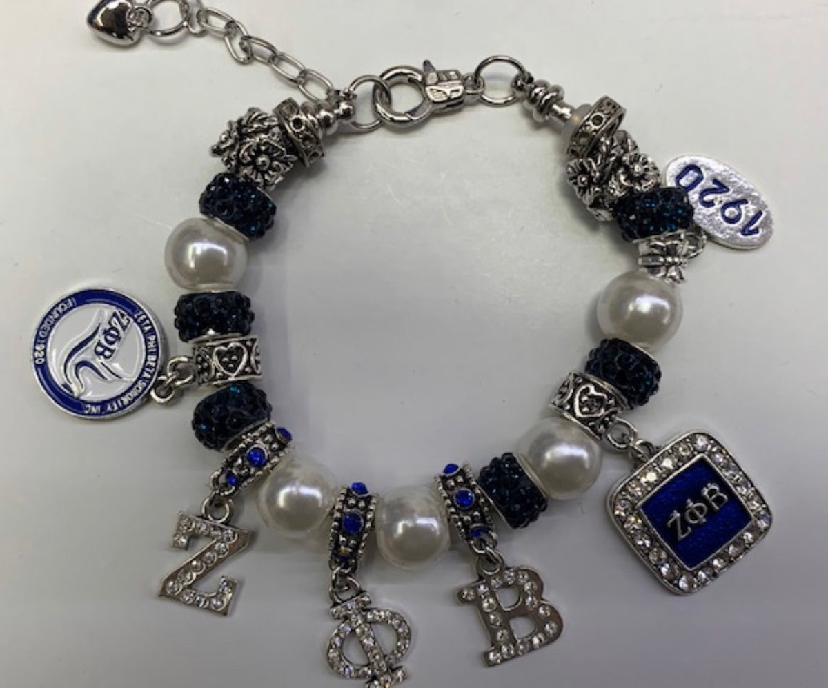 Zeta phi on sale beta charm bracelet