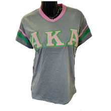 Load image into Gallery viewer, AKA V-neck Stripe T-shirt