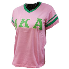 Load image into Gallery viewer, AKA V-neck Stripe T-shirt