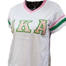 Load image into Gallery viewer, AKA Tee V-Neck Stripes