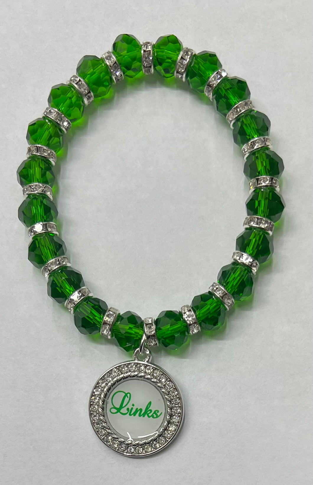 LINKS Green Crystal Stretch Bracelet #4