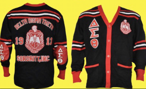 Delta Sigma Theta Black Letterman Cardigan