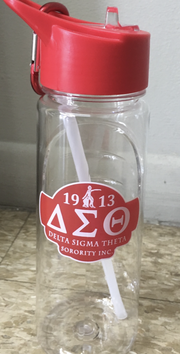 Sorority Shop Delta Delta Delta Glass Water Bottle - 16oz With Silicone Sleeve & Leak-Proof Cap