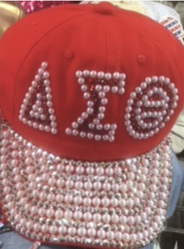 Delta Rhinestone & Pearl Cap