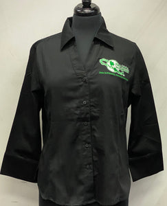 Links Black Button Down Shirt  (Size Up)