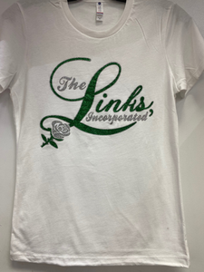 LINKS Glitter Big "L"  Fitted Shirt (Size up)