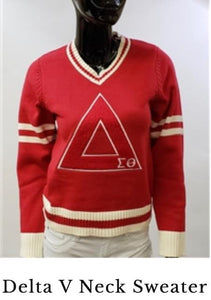 Delta Sigma Theta V-Neck Sweater