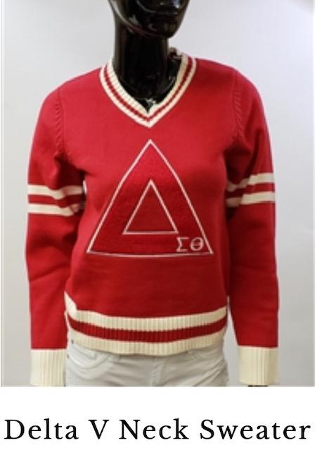 Delta Sigma Theta V-Neck Sweater