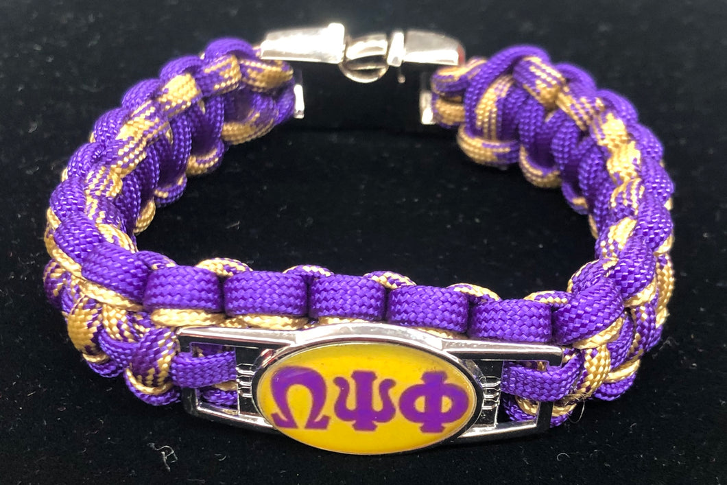 Omega Psi Phi Braided Bracelet
