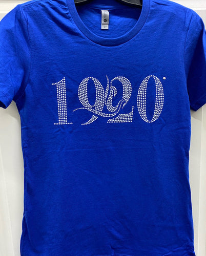 Zeta 1920 Rhinestone Fitted T-Shirt (Size Up)