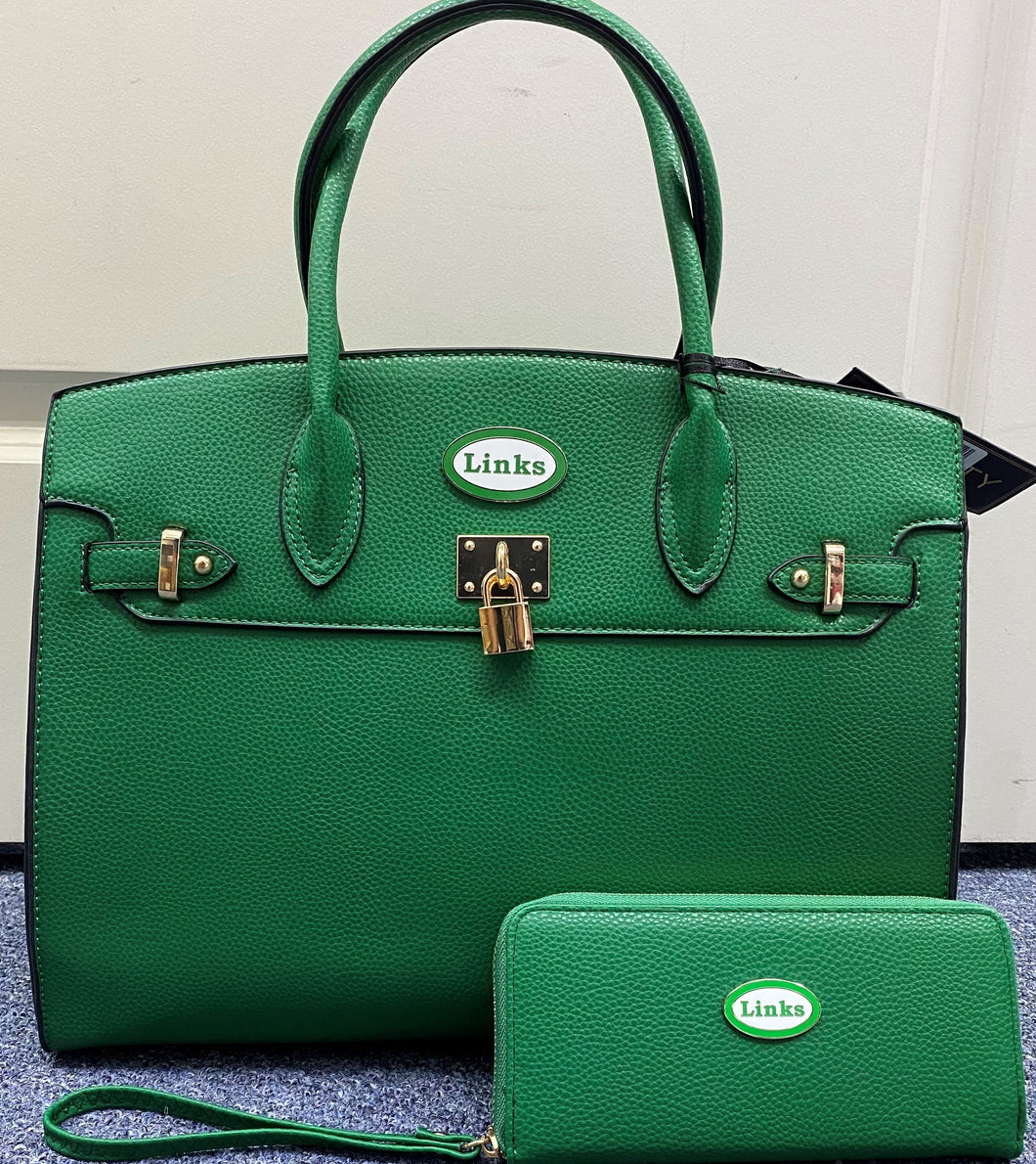 Links Green Bag w/ Matching Wallet