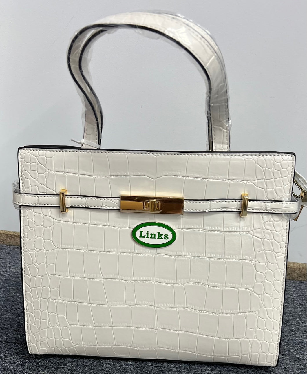 LINKS Croc White Purse