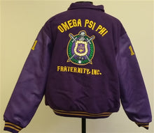 Load image into Gallery viewer, Omega Varsity Jacket (Size Up)
