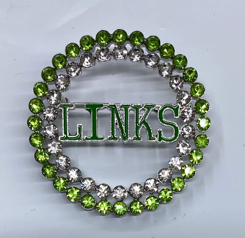 LINKS Rhinestone Round Pin