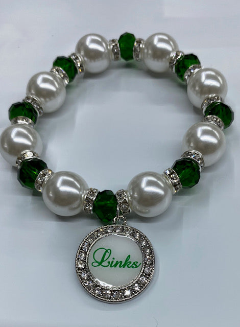 Links Stretch Pearl & Crystal Bracelet #3