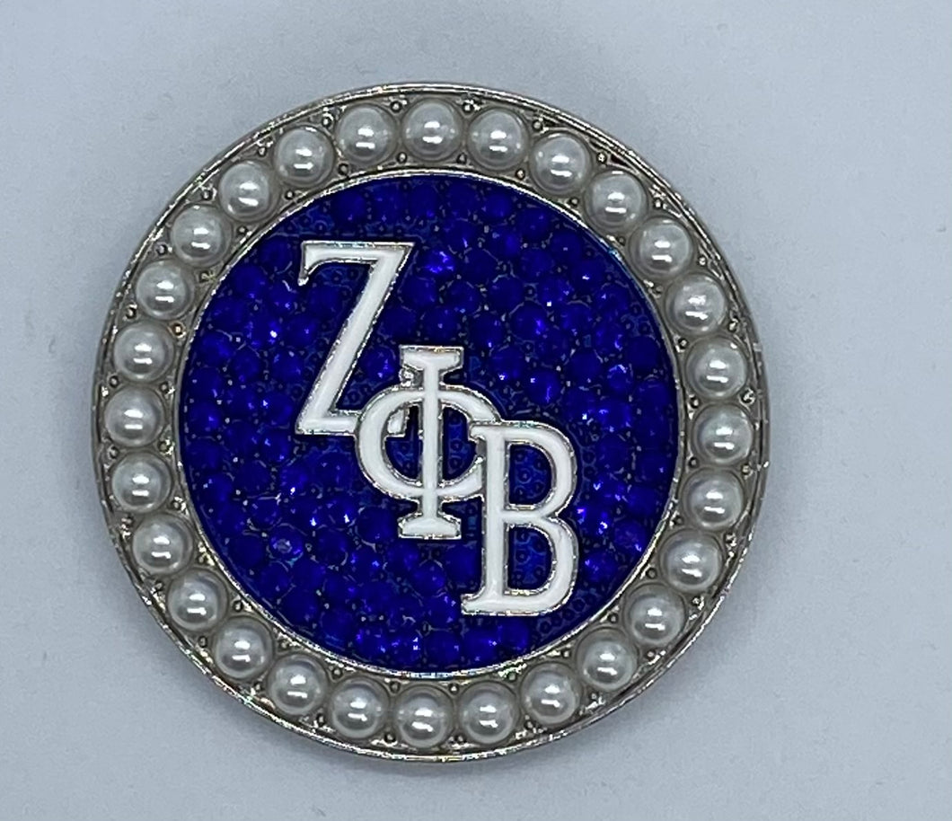 Zeta Glitter & Rhinestone Pin