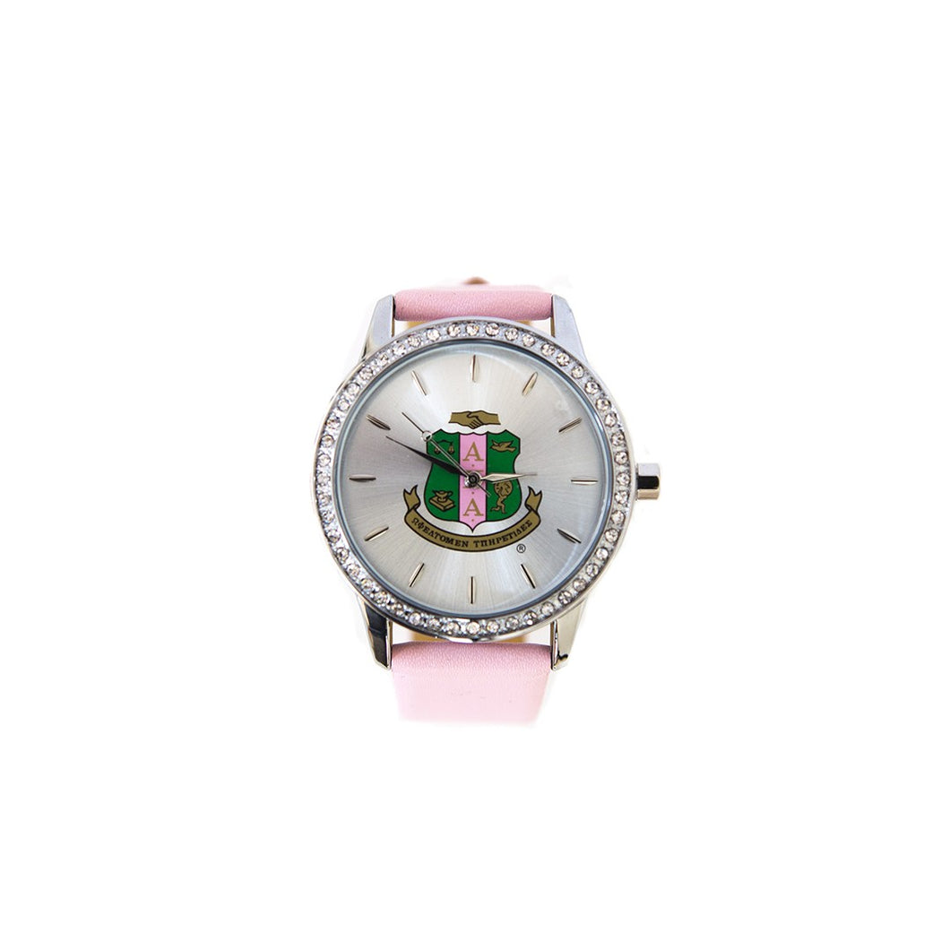 Sorority Leather Band Watch w/ Shield