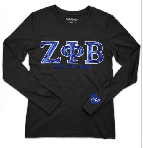 Zeta Long Sleeve Sequin Tee  (Size Up)